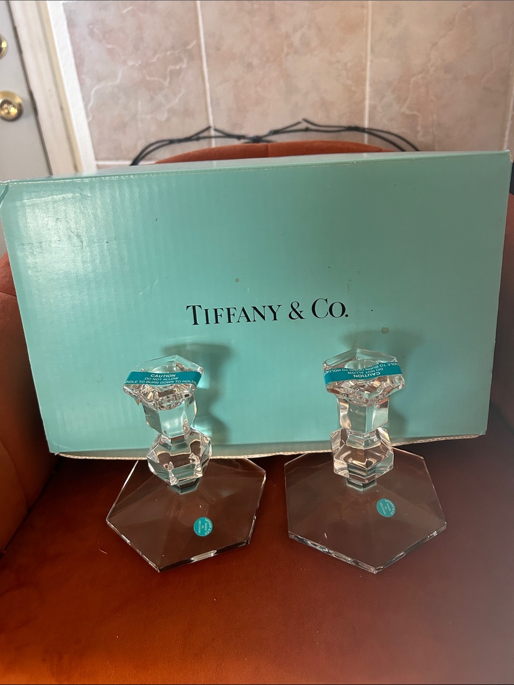 Tiffany & Co. Clear Crystal Candlesticks